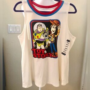 Hot Topic Toy Story Tank Top - White with Red and Blue Accents